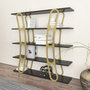 Hanah Home Estantería Adar Negro y Dorado